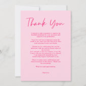 レトロネオンピンク感謝していスクリプト サンキューカード (正面)
