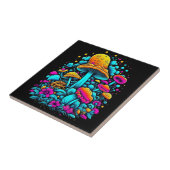 レトロネオンマッシュルーム&フラワーアイアート タイル (側面)