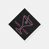 レトロネオンマルティニハッピーアワーナプキンズ スタンダードカクテルナプキン (角)