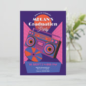 レトロネオンミュージックエレクトロ卒業パーティー 招待状 (スタンド正面)