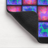 レトロネオンユニコーンチェックパターン マウスパッド (コーナー)