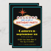 レトロネオンラスベガスサイン 招待状 (正面/裏面)