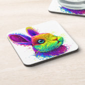 レトロネオンラビット動物 | ウサギのコースターセット コースター (左側)