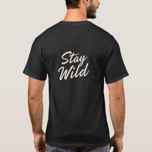 レトロネオンレタリングTシャツ - ワイルドに生きろ Tシャツ (裏面)