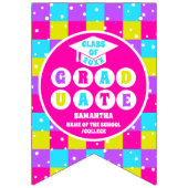 レトロネオン写真卒業パーティー バンティングフラッグ (第1の旗)