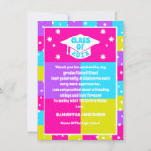 レトロネオン写真卒業 サンキューカード (裏面)