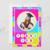 レトロネオン写真卒業 サンキューカード (正面)