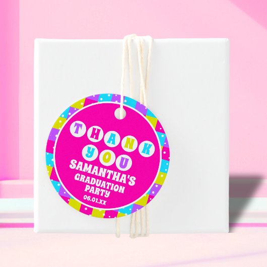 レトロネオン卒業パーティーサンキュー フェイバータグ