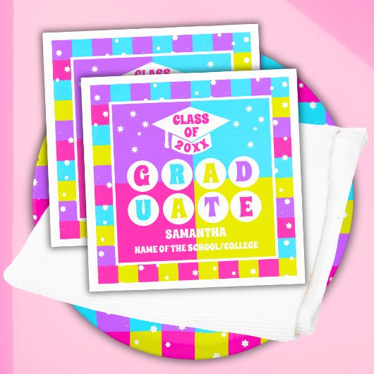 レトロネオン卒業パーティー スタンダードカクテルナプキン