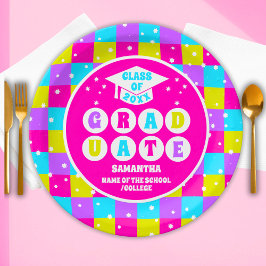 レトロネオン卒業パーティー ペーパープレート