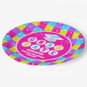 レトロネオン卒業パーティー ペーパープレート (アングル)