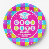 レトロネオン卒業パーティー ペーパープレート (正面)