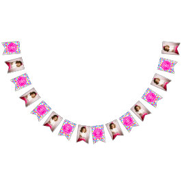 レトロネオン女王のハート誕生日パーティー写真 バンティングフラッグ