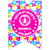 レトロネオン女王のハート誕生日パーティー写真 バンティングフラッグ (第3の旗)