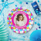 レトロネオン女王のハート誕生日パーティー写真 ペーパープレート (パーティー)