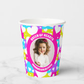レトロネオン女王のハート誕生日パーティー写真 紙コップ (裏面)