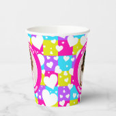 レトロネオン女王のハート誕生日パーティー写真 紙コップ (左)