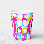 レトロネオン女王のハート誕生日パーティー写真 紙コップ (右)