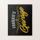 レトロネオン改造ピンストリプスバイクもしくは自転車に乗る人カスタムガレージ ジグソーパズル (縦)