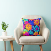 レトロネオン花模様 クッション (椅子)