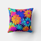 レトロネオン花模様 クッション (裏面)