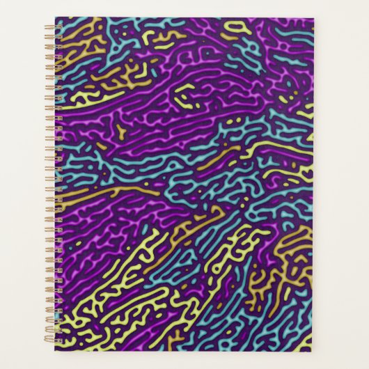 レトロネオン迷路パターン – アーケードエステティック プランナー手帳 (正面)