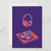 レトロネオン音楽エレクトロ誕生日 招待状 (裏面)