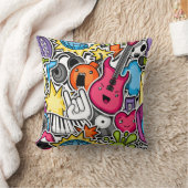 レトロネオン音楽テーマ クッション (ブランケット)