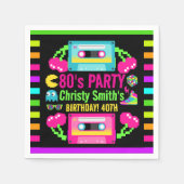 レトロネオン80sバースデーパーティー スタンダードカクテルナプキン (正面)
