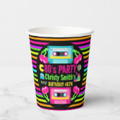 レトロネオン80sバースデーパーティー 紙コップ (裏面)