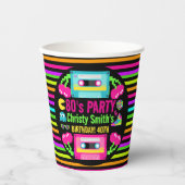 レトロネオン80sバースデーパーティー 紙コップ (正面)