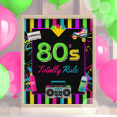 レトロネオン80s完全ルールパーティー標識 ポスター