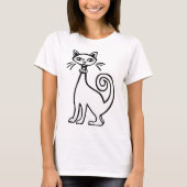 レトロネコ – 白黒 Tシャツ (正面)