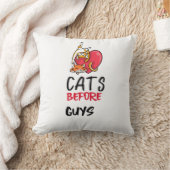 レトロネコBefore Guys おもしろい猫引用文ティー クッション (ブランケット)