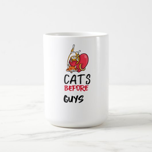 レトロネコBefore Guys おもしろい猫引用文ティー コーヒーマグカップ (中央)