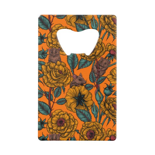 レトロネズミパーティー クレジットカード栓抜き (正面)