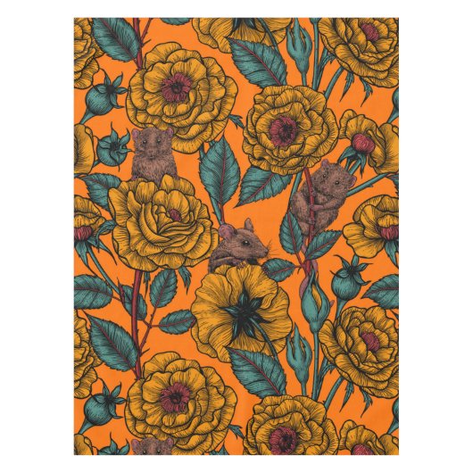 レトロネズミパーティー テーブルクロス (正面)