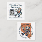 レトロネバダ公証人パブリックQRコードおもしろい スクエア名刺 (正面/裏面)