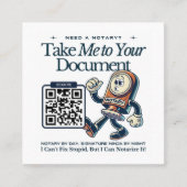 レトロネバダ公証人パブリックQRコードおもしろい スクエア名刺 (正面)