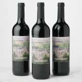 レトロノイシュヴァンシュタイン城ドイツ ワインラベル (ボトル)