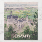 レトロノイシュヴァンシュタイン城ドイツ ワインラベル (シングルラベル)