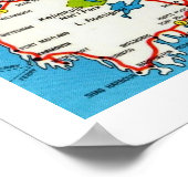 レトロノバカラフルスコシア地図プリント ポスター (角)