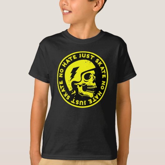 レトロノヘイトジャストスケートスカル Tシャツ (正面)