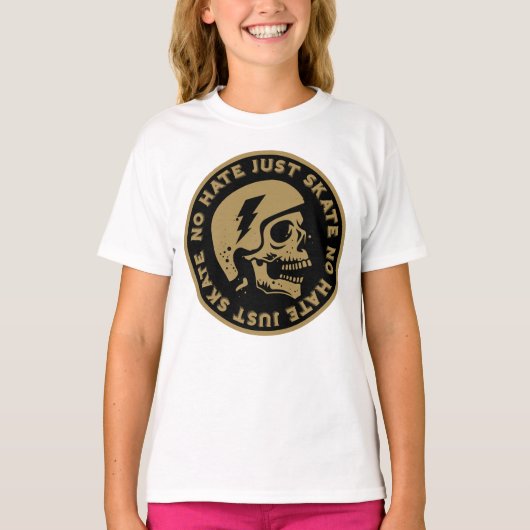 レトロノヘイトジャストスケートスカル Tシャツ (正面)