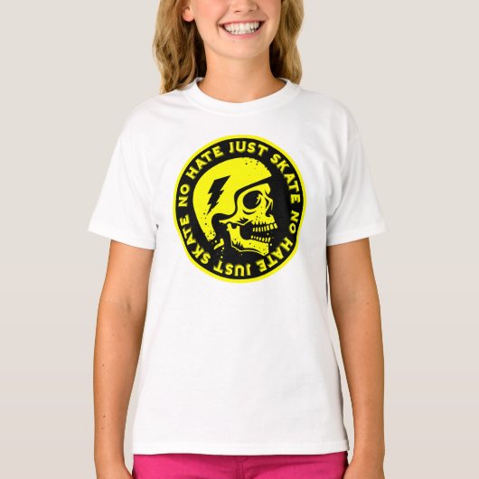 レトロノヘイトジャストスケートスカル Tシャツ (正面)