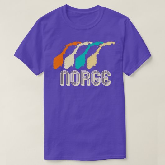 レトロノルウェーの地図1 Tシャツ (デザイン正面)
