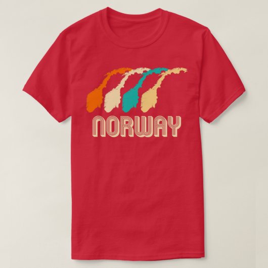 レトロノルウェーの地図2 Tシャツ (デザイン正面)
