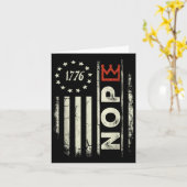 レトロノーキングス抗議サイン垂直アメリカ国旗 カード (黄色い花)