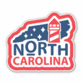 レトロノースカロライナ州旗 シール (正面)