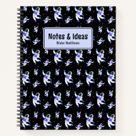 レトロノートに浮いている宇宙カスタム宇宙飛行士 ノートブック